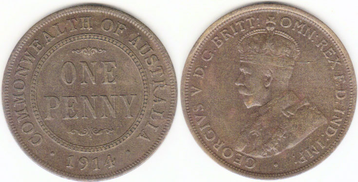 1914 Australia Penny (gF) A001120 - Click Image to Close